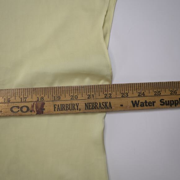 Rachel Roy Button Up Shirt Butter Yellow Cap Sleeve Collared Lagenlook Sz L EUC - Picture 8 of 10
